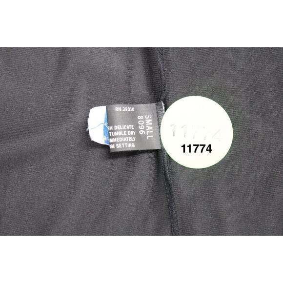 Vintage Lady Cameo Long Slinky Nightgown Small Black Nylon High Slit USA Y2K - Picture 12 of 12